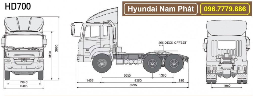 Xe Đầu Kéo Hyundai HD1000 Máy Điện Nhập Khẩu Hàn Quốc
